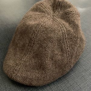 Brown Wool Newsboy Cap